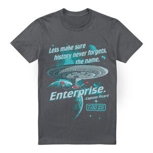Star Trek Mens Never Forget T-Shirt / Charcoal